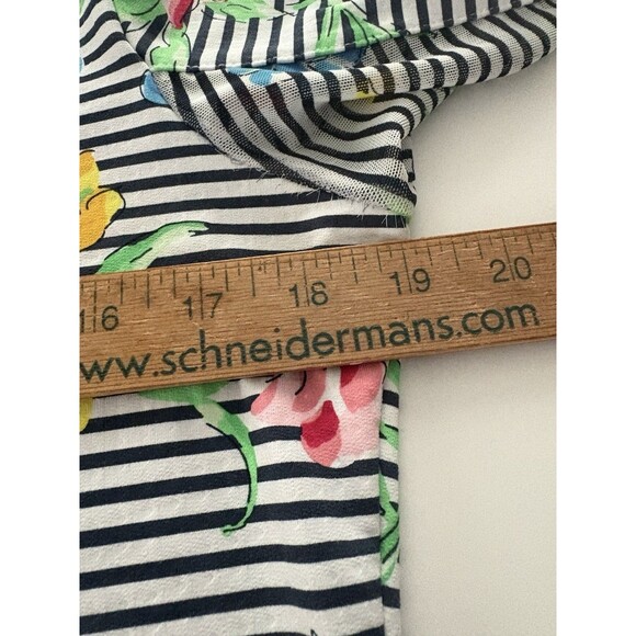 IBKUL Dress Size L Blue White Stripe Floral Mesh Sleeve Golf Fish Beach UPF - Picture 11 of 16